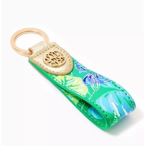 Lilly Pulitzer tassel key fob new botanical green flutter accessory authentic